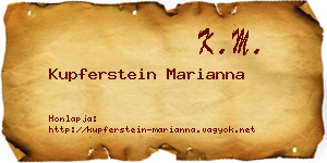 Kupferstein Marianna névjegykártya